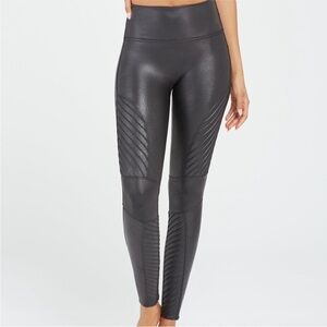 Spanx Faux Leather Moto Leggings in Black, Size MP